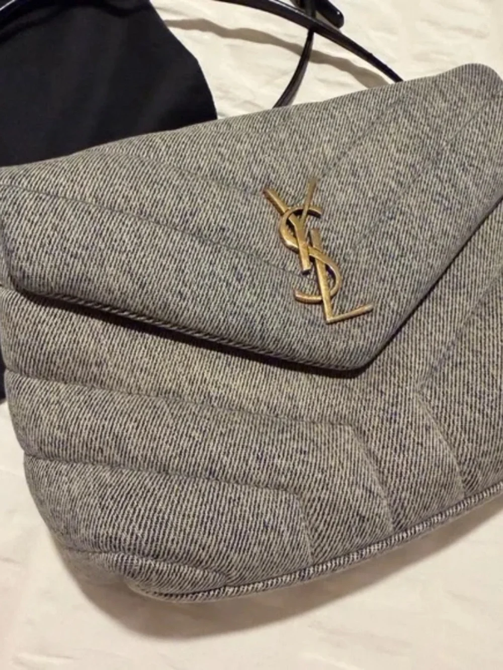YSL Denim Chevron Bag